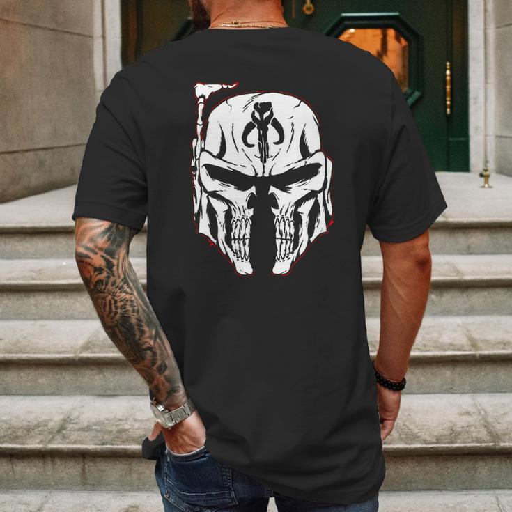 Mandalorian Face - Star Wars Movie Mens Back Print T-shirt Gifts for Men