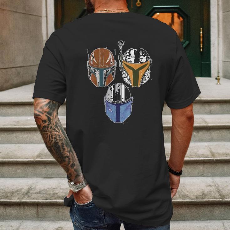 The Mandalorian Helmets Mens Back Print T-shirt Gifts for Men