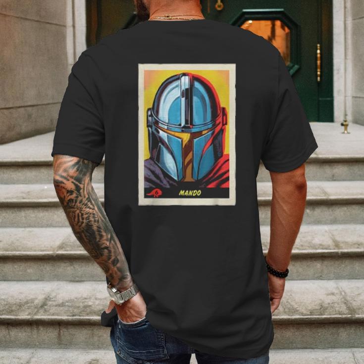 The Mandalorian Mando Trading Card Mens Back Print T-shirt Gifts for Men