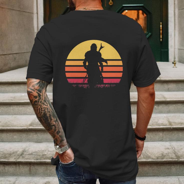 Mandalorian Retro Mens Back Print T-shirt Gifts for Men