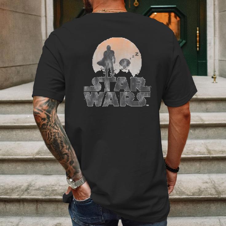 The Mandalorian Sleeping Child Silhouette Mens Back Print T-shirt Gifts for Men