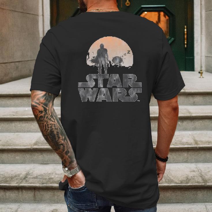 The Mandalorian Sleeping Child Silhouette Mens Back Print T-shirt Gifts for Men