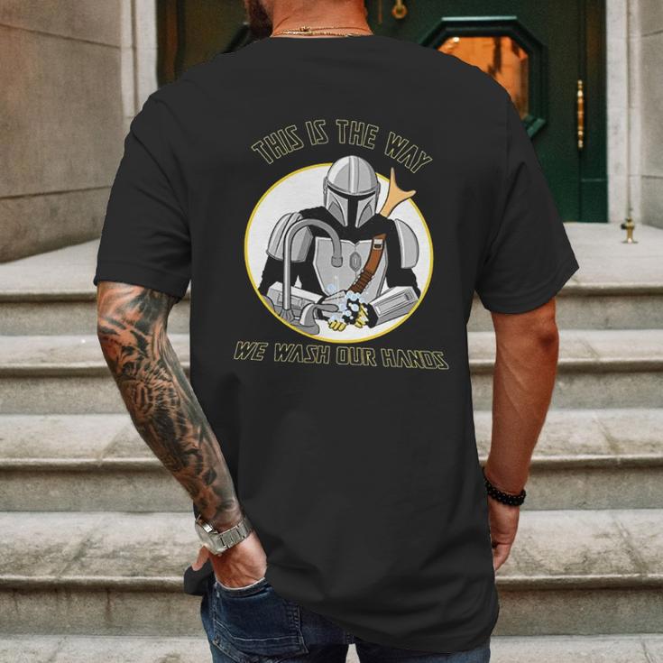 Mandalorian This Is The Way We Wash Our Hands Mens Back Print T-shirt Gifts for Men