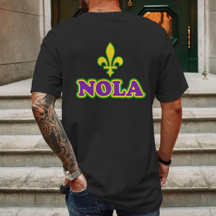 Mardi Gras Nola Mens Back Print T-shirt Gifts for Men