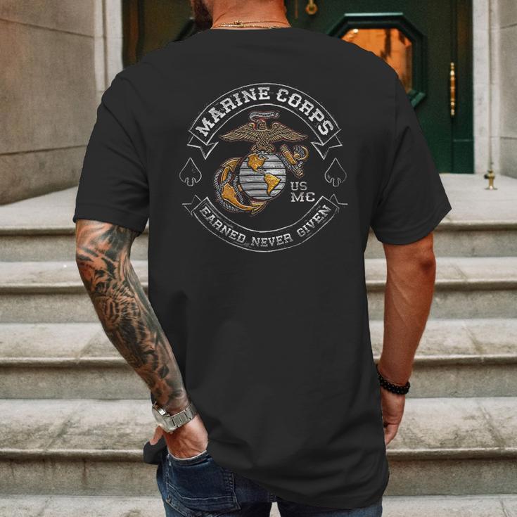 Marine Corps Usmc Marine Corps Biker Mc Mens Back Print T-shirt Gifts for Men