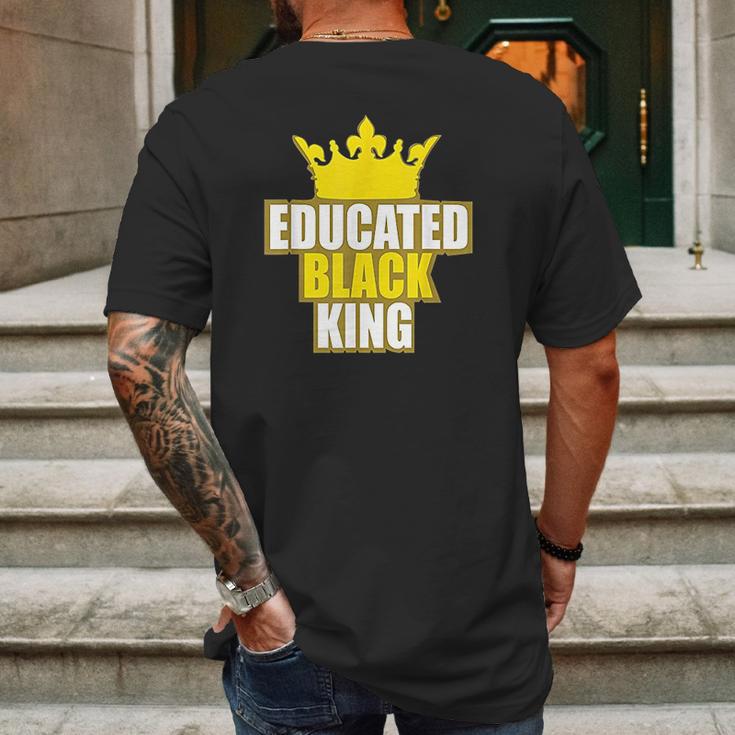 Martin Luther King Jr Day Educated Black King Mens Back Print T-shirt Gifts for Men