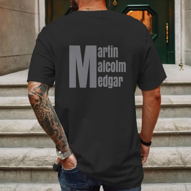 Martin Malcolm Medgar African American Afrocentric Mens Back Print T-shirt Gifts for Men