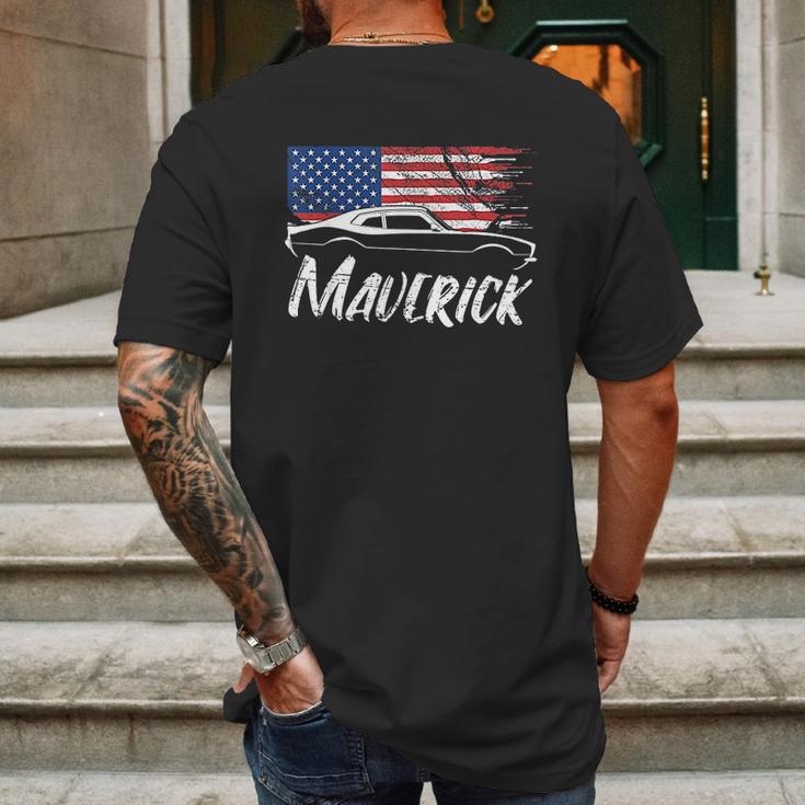 Maverick 302 Vintage American Flag Usa Muscle Car Mens Back Print T-shirt Gifts for Men