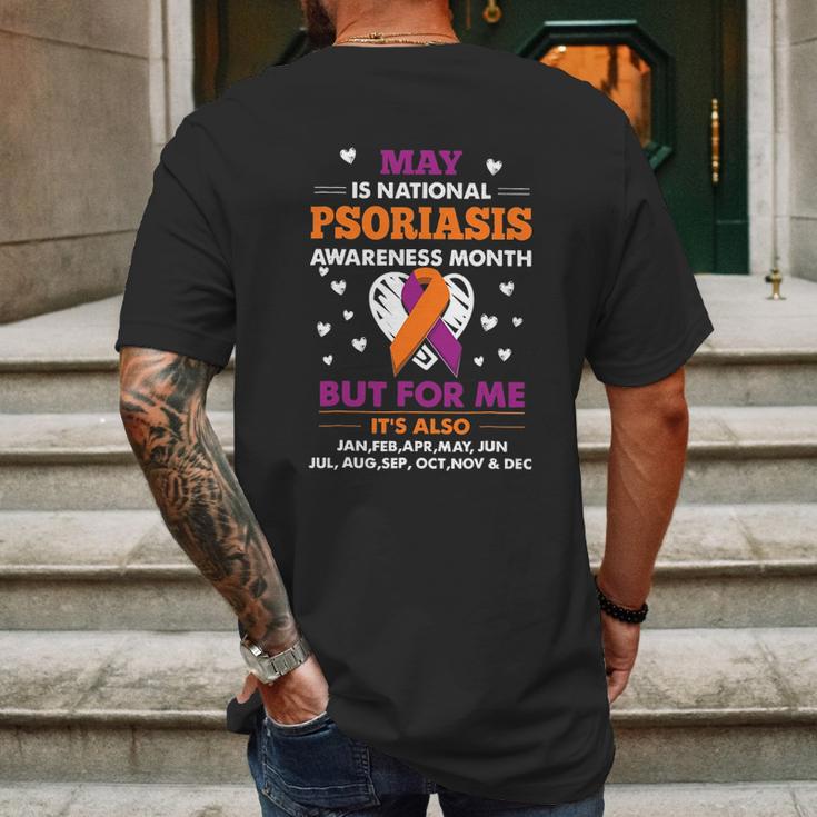 May Is National Psoriasis Awareness Month Mens Back Print T-shirt Gifts for Men