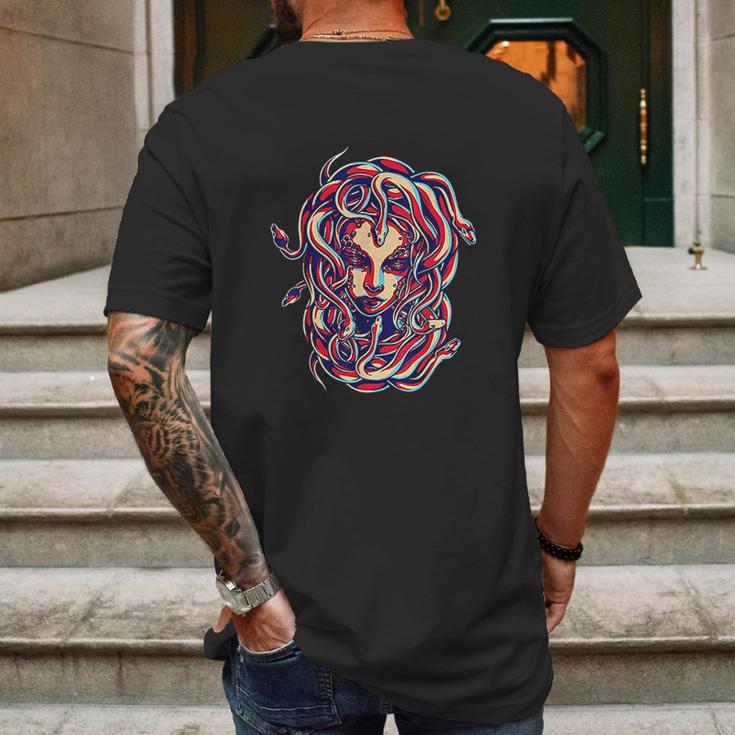 Medusa Head Snake Hair Greek Mythology Gift Mens Back Print T-shirt Gifts for Men