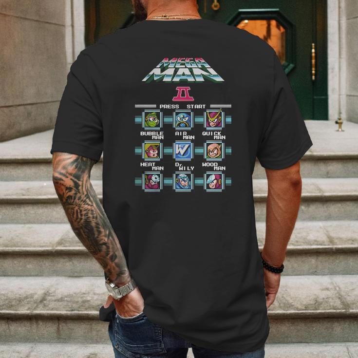 Megaman 2 Stage Select T-Shirt Mens Back Print T-shirt Gifts for Men