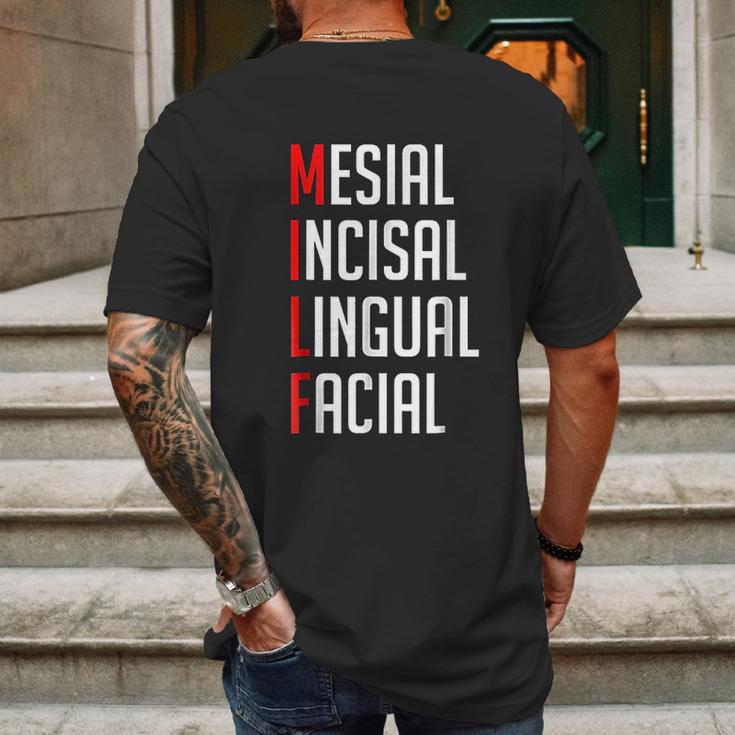 Mesial Incisal Lingual Facial Funny Dental Mens Back Print T-shirt Gifts for Men