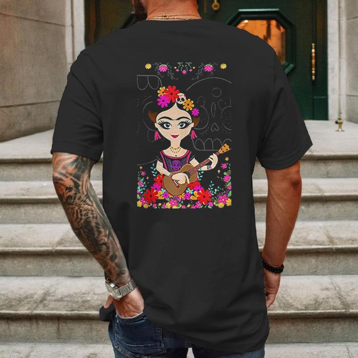 Mexican Maria Frida Doll Mens Back Print T-shirt Gifts for Men