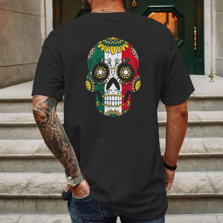 Mens Mexician Dia De Los Muertos Men Sugar Skull Day Of Dead Men Mens Back Print T-shirt Gifts for Men