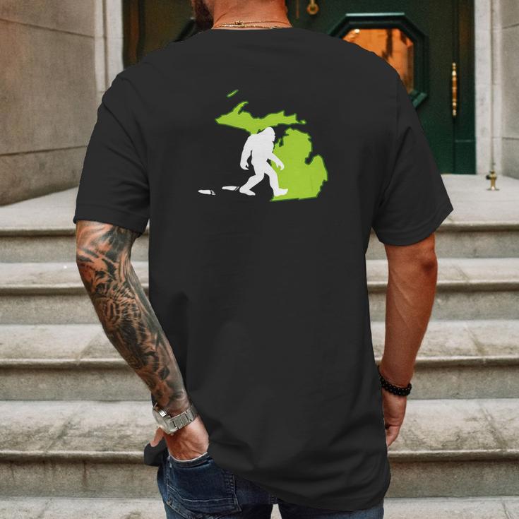 Michigan State Bigfoot Hunter Mens Back Print T-shirt Gifts for Men