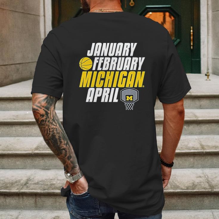 Michigan Wolverines Month Of Michigan Basketball Mens Back Print T-shirt Gifts for Men