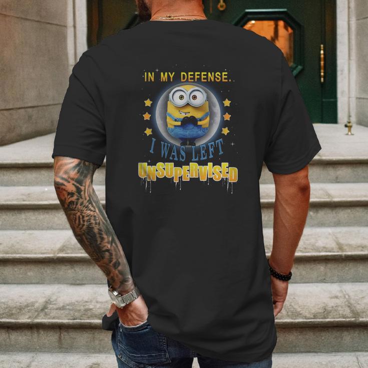 Minions Unsupervised Mens Back Print T-shirt Gifts for Men