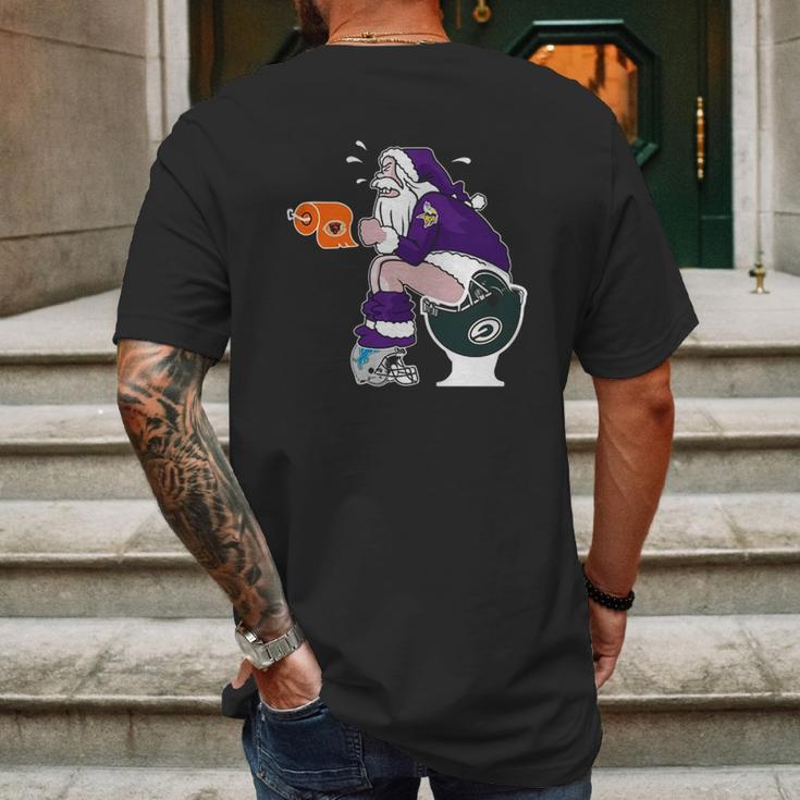 Minnesota Vikings Vs Detroit Lions Chicago Bears Green Bay Packers Santa Claus Shirt Mens Back Print T-shirt Gifts for Men