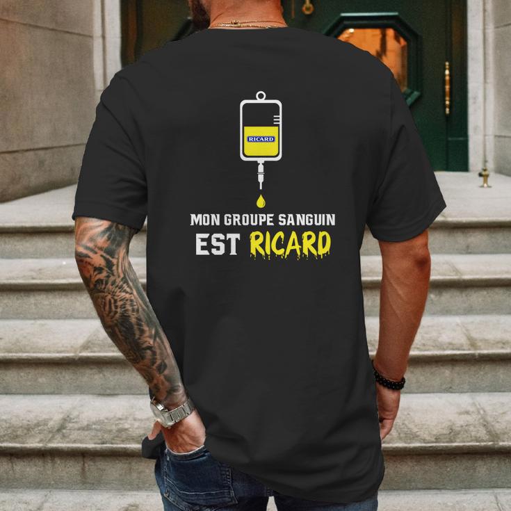 Mon Groupe Sanguin Est Ricard Mens Back Print T-shirt Gifts for Men