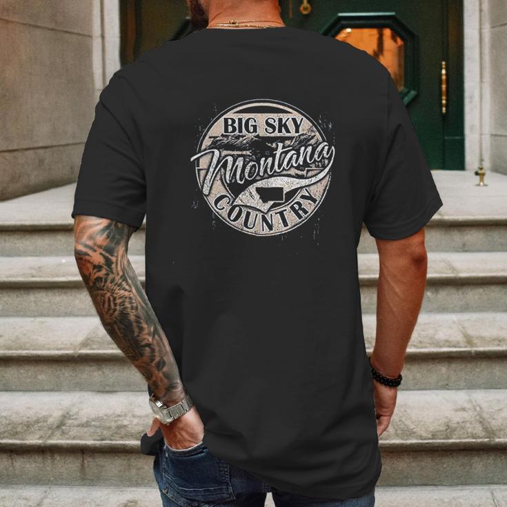 Montana Mt Big Sky Country Souvenir Mens Back Print T-shirt Gifts for Men