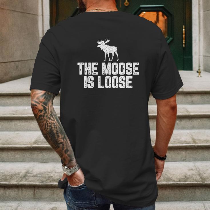 The Moose Is Loose Vintage Mens Back Print T-shirt Gifts for Men