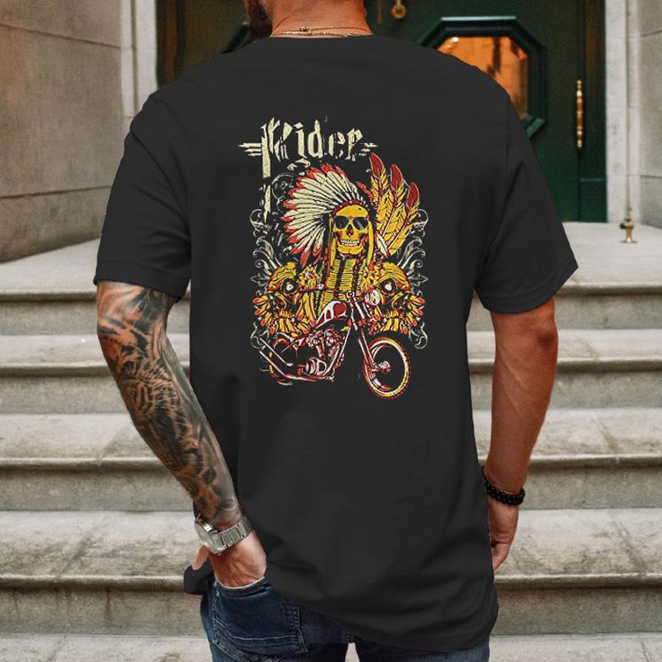 Motorcycle Indian Rider Mens Back Print T-shirt Gifts for Men