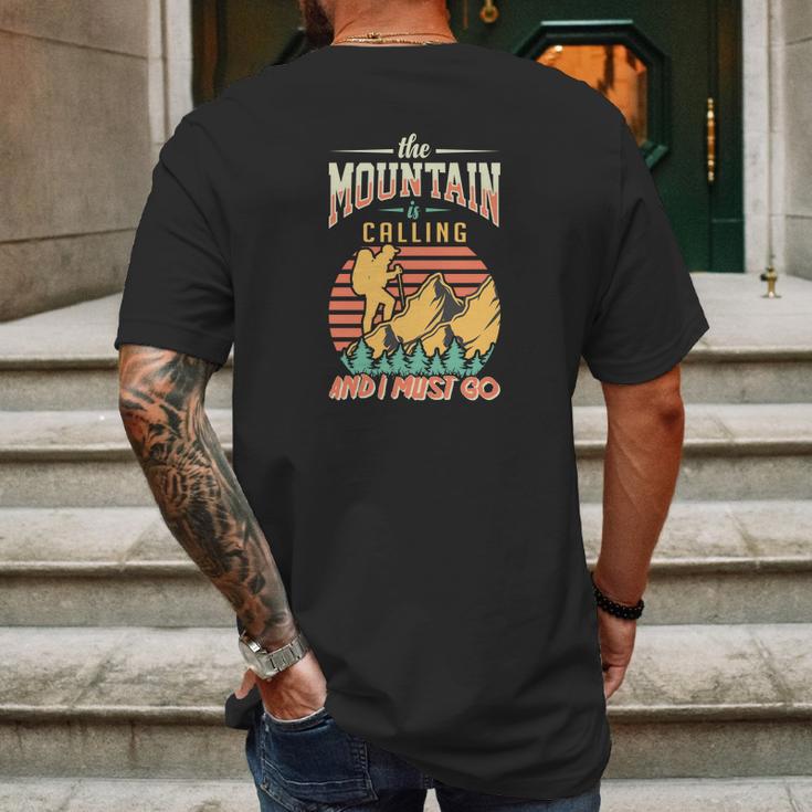 The Mountain Is Calling And I Must Go Explore Travel Lover Great Mens Back Print T-shirt Gifts for Men