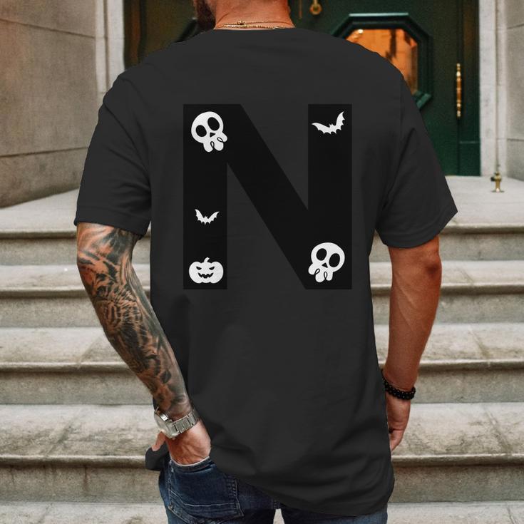 N Name Character Skullcap Pumpkin Dracula Halloween Quote Mens Back Print T-shirt Gifts for Men