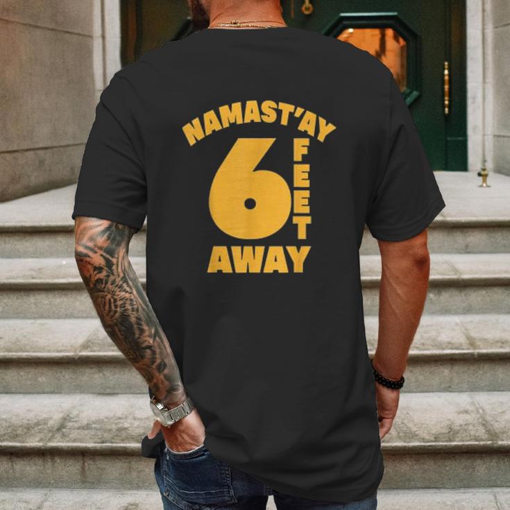 Namastay Social Distancing Gift Mens Back Print T-shirt Gifts for Men