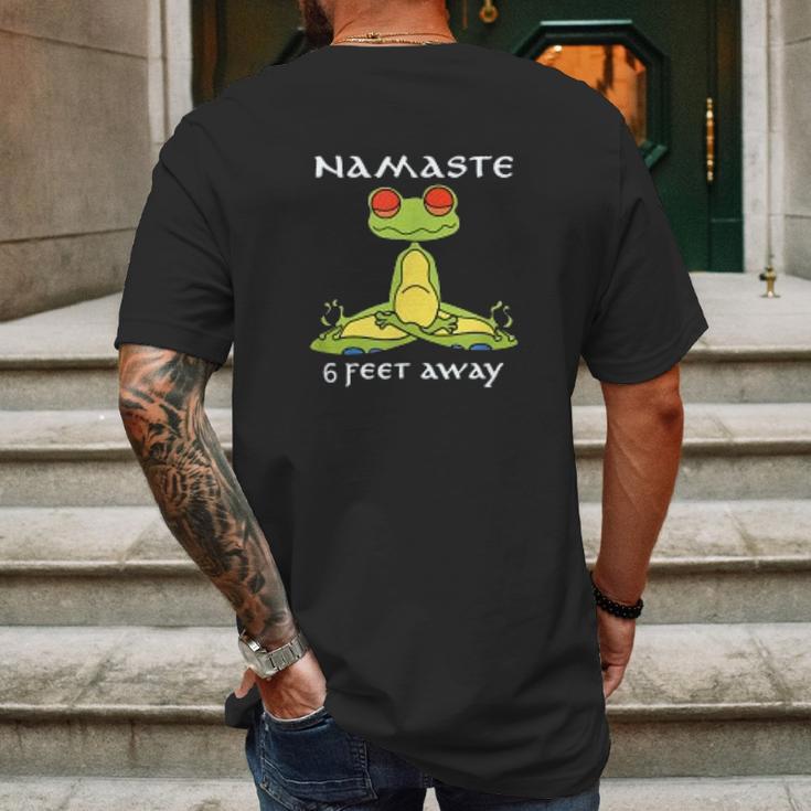 Namaste Social Distancing Mens Back Print T-shirt Gifts for Men