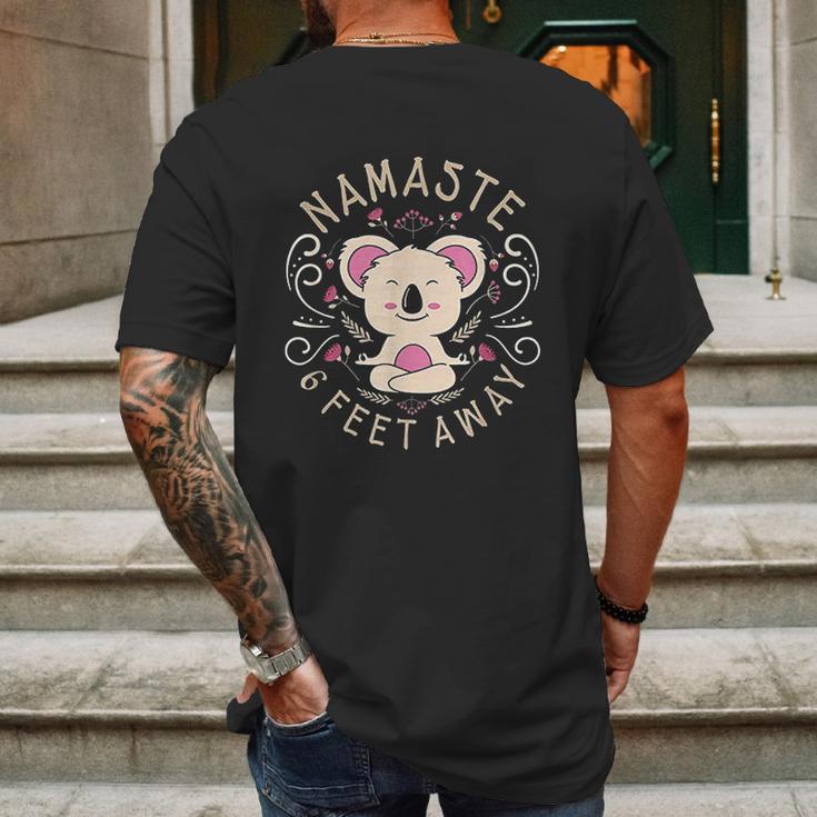 Namaste Stay 6 Feet Away Social Distancing Yoga Design Mens Back Print T-shirt Gifts for Men