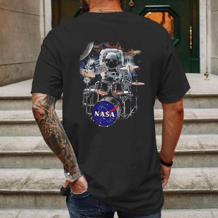 Nasa Astronaut Drummer Boy In Space Mens Back Print T-shirt Gifts for Men