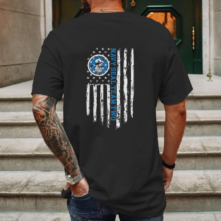 Navy Seal Team 2 American Flag Mens Back Print T-shirt Gifts for Men