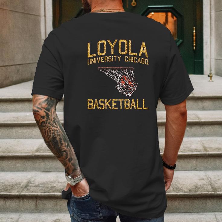 Ncaa Faded Retro Basketball Team Color Mens Back Print T-shirt Gifts for Men