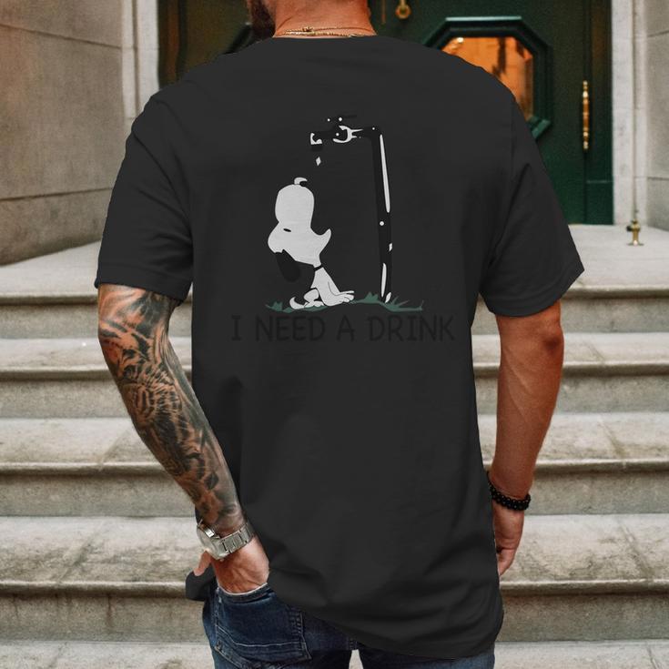 I Need A Drink Snoopy Mens Back Print T-shirt Gifts for Men