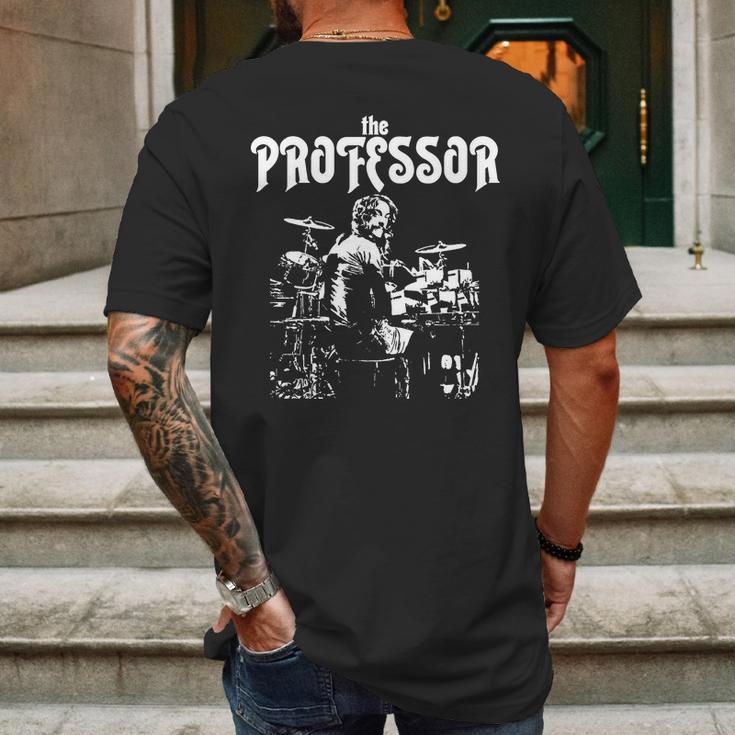 Neil Peart The Professor Drummer Mens Back Print T-shirt Gifts for Men