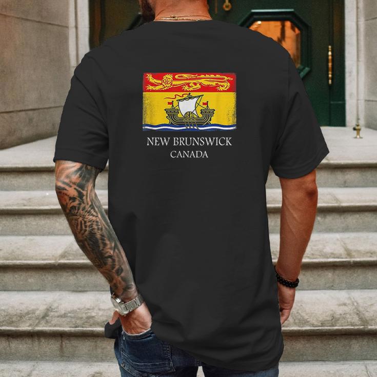 New Brunswick Canada Province Flag Mens Back Print T-shirt Gifts for Men