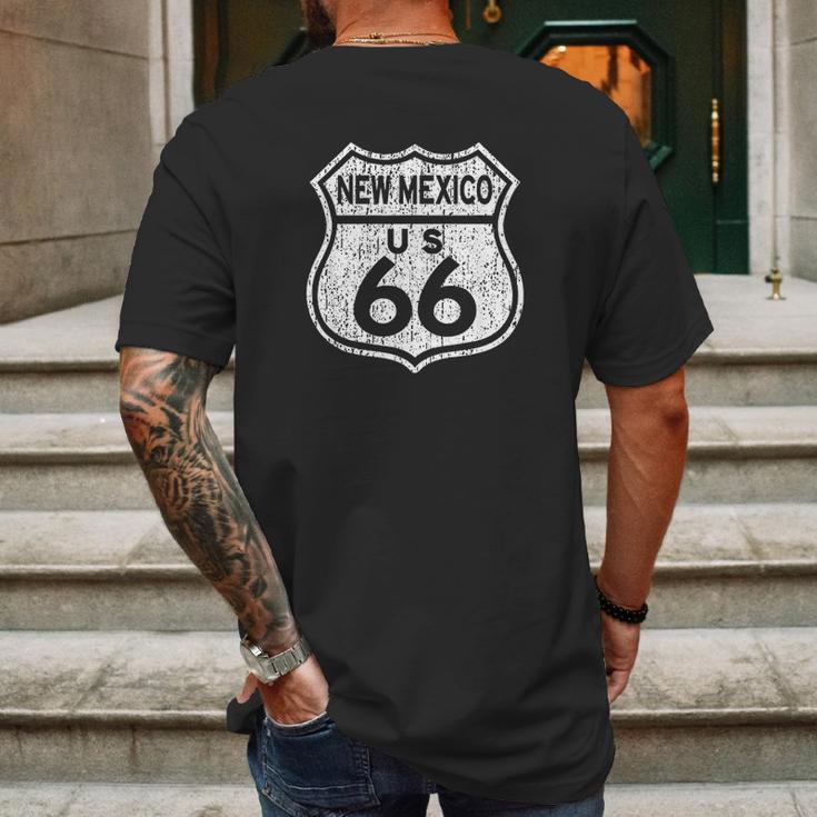 New Mexico Historic Route 66 Distressed Graphic Mens Back Print T-shirt Gifts for Men