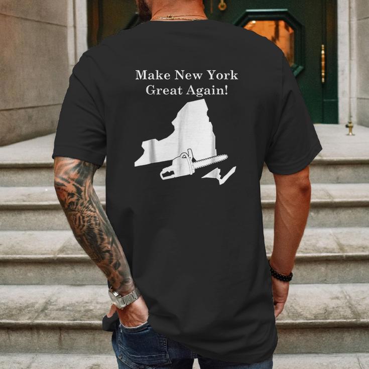 Make New York Great Again Supporting 2 States Mens Back Print T-shirt Gifts for Men