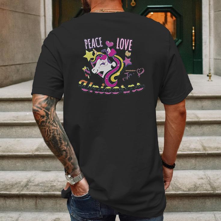 Nickelodeon Girls Peace Love Unicorns Mens Back Print T-shirt Gifts for Men