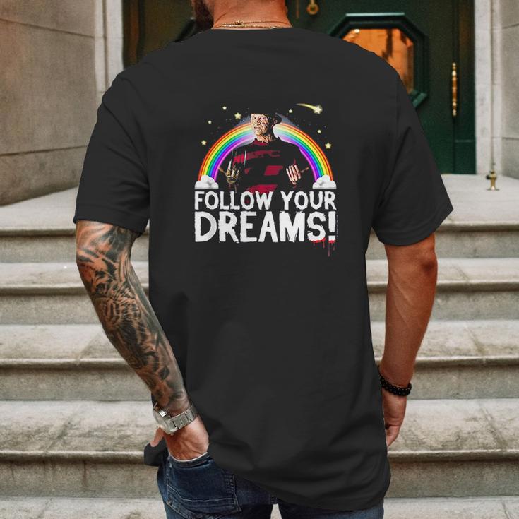 A Nightmare On Elm Street Freddy Follow Dreams Mens Back Print T-shirt Gifts for Men