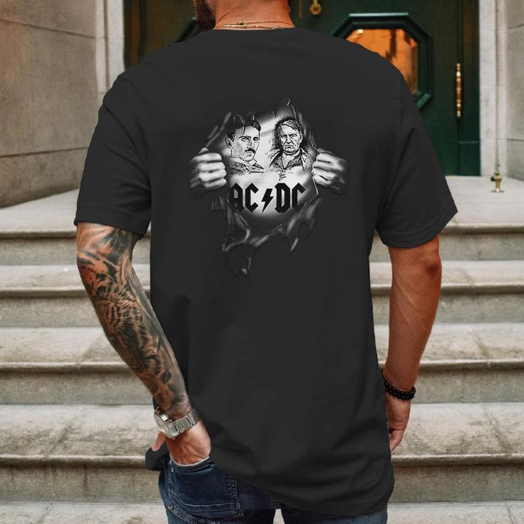 Nikola Tesla Edison Mens Back Print T-shirt Gifts for Men