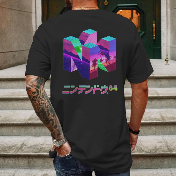 Nintendo 64 Vaporwave N64nintendo64 Console Game Vaporwave Vapor Vape Wave Retro Mens Back Print T-shirt Gifts for Men