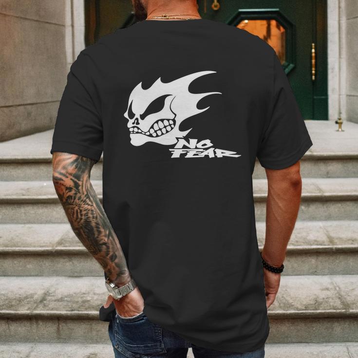 No Fear Flaming Skull T-Shirt Mens Back Print T-shirt Gifts for Men