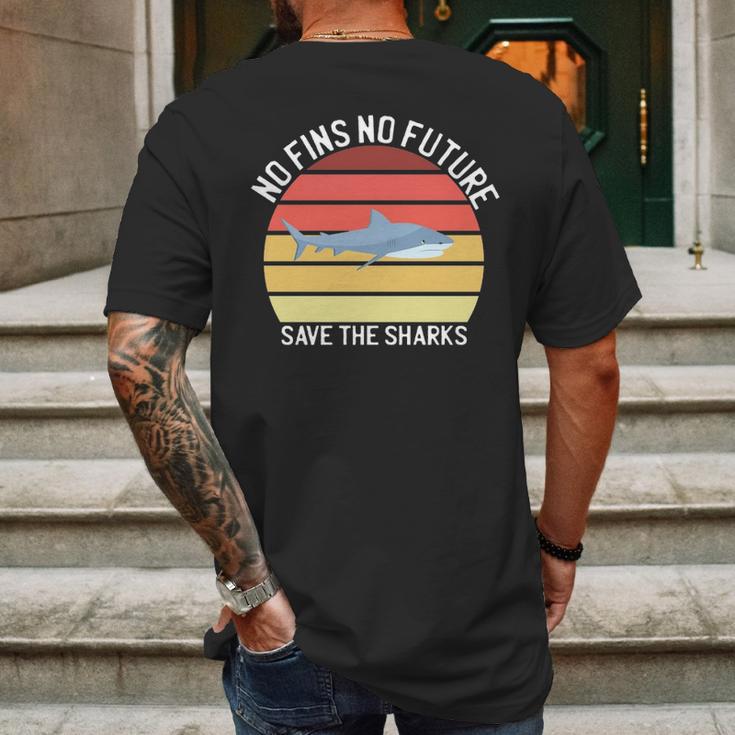 No Fins No Future Save The Sharks Family Love Shark Fin Mens Back Print T-shirt Gifts for Men