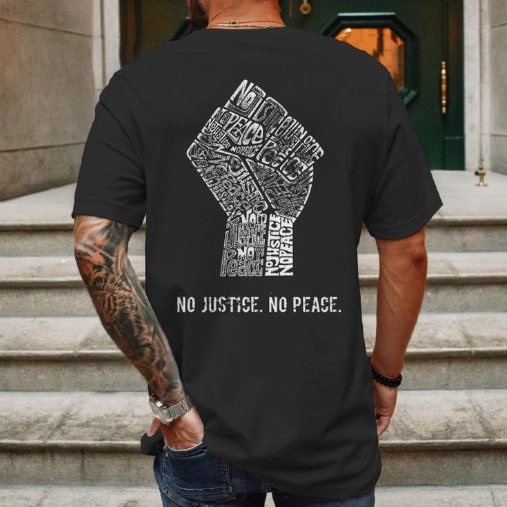 No Justice No Peace 1 Mens Back Print T-shirt Gifts for Men