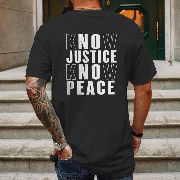 No Justice No Peace Black Lives Matter Mens Back Print T-shirt Gifts for Men