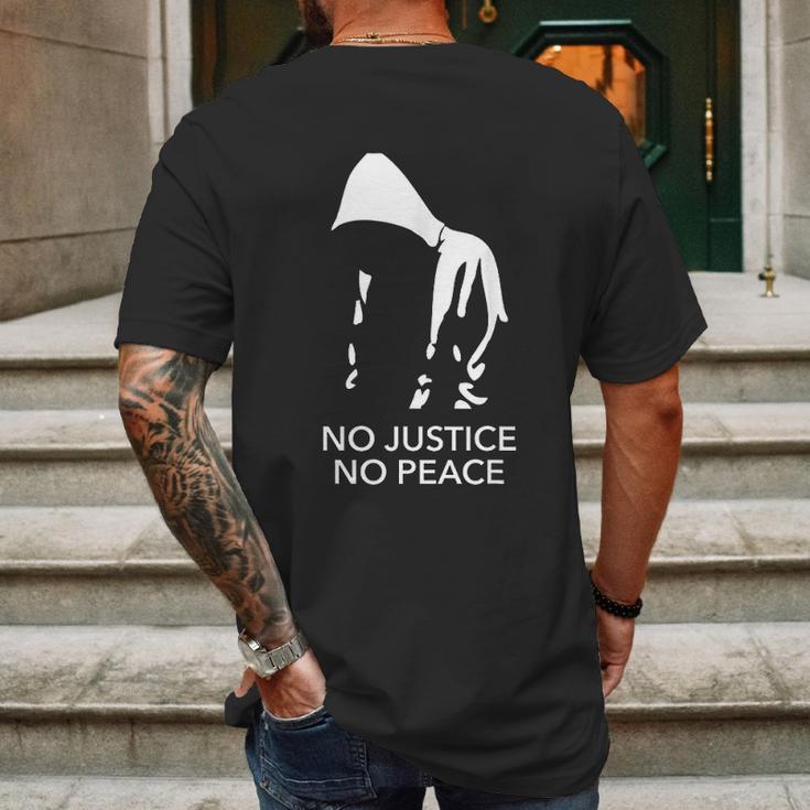 No Justice No Peace Black Lives Matter Mens Back Print T-shirt Gifts for Men