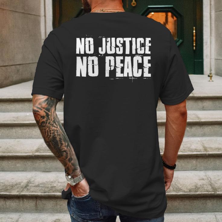 No Justice No Peace Black Lives Matter Mens Back Print T-shirt Gifts for Men