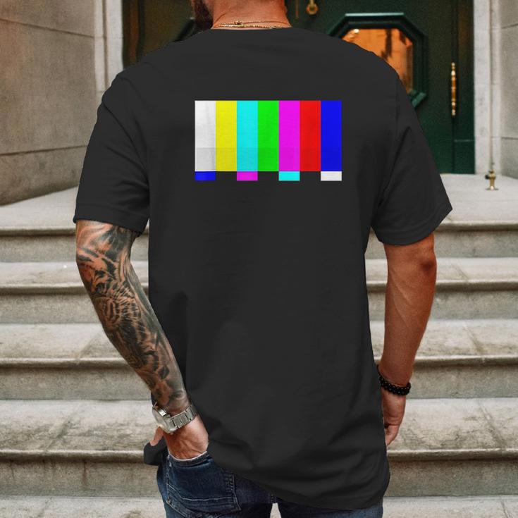 No Signal Television Screen Color Bars Test Pattern Mens Back Print T-shirt Gifts for Men